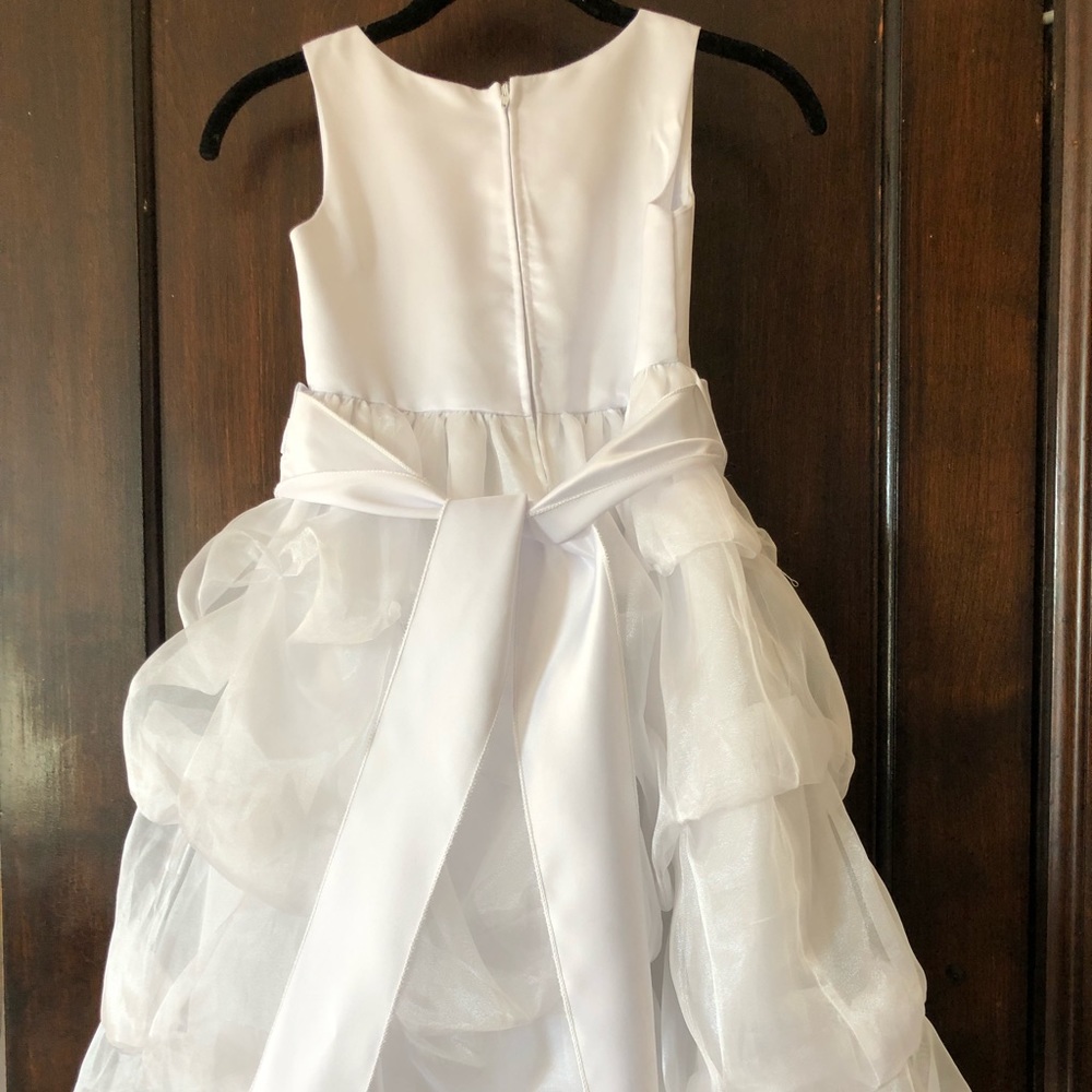 Beautiful solid white girls dress WONDER GIRL size 8 communion flower girl - Picture 7 of 12